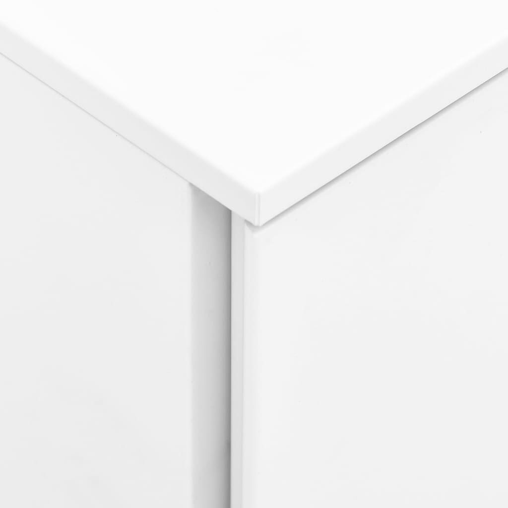vidaXL خزانة ملفات متحركة أبيض 39×45×67 سم فولاذ