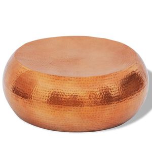 vidaXL طاولة قهوة ألومنيوم مطروق لون نحاسي