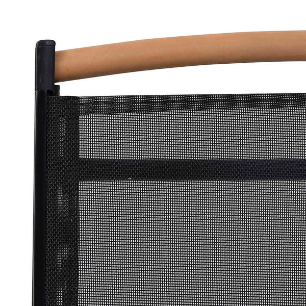 vidaXL كراسي حديقة قابلة للطي 6 ق تكستيلين أسود