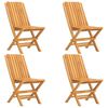 vidaXL كراسي حديقة قابلة للطي 4 ق 47x47x89 سم خشب ساج صلب