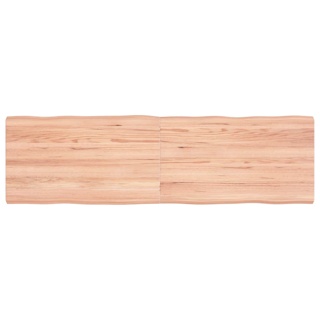 vidaXL سطح طاولة لون بني فاتح 140*40*(2-4) سم خشب صلب معالج وحواف خام