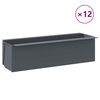 vidaXL صناديق زهور لبالتات اليورو 12 ق رمادي 36&times;13.5&times;9.5 سم بولي PP