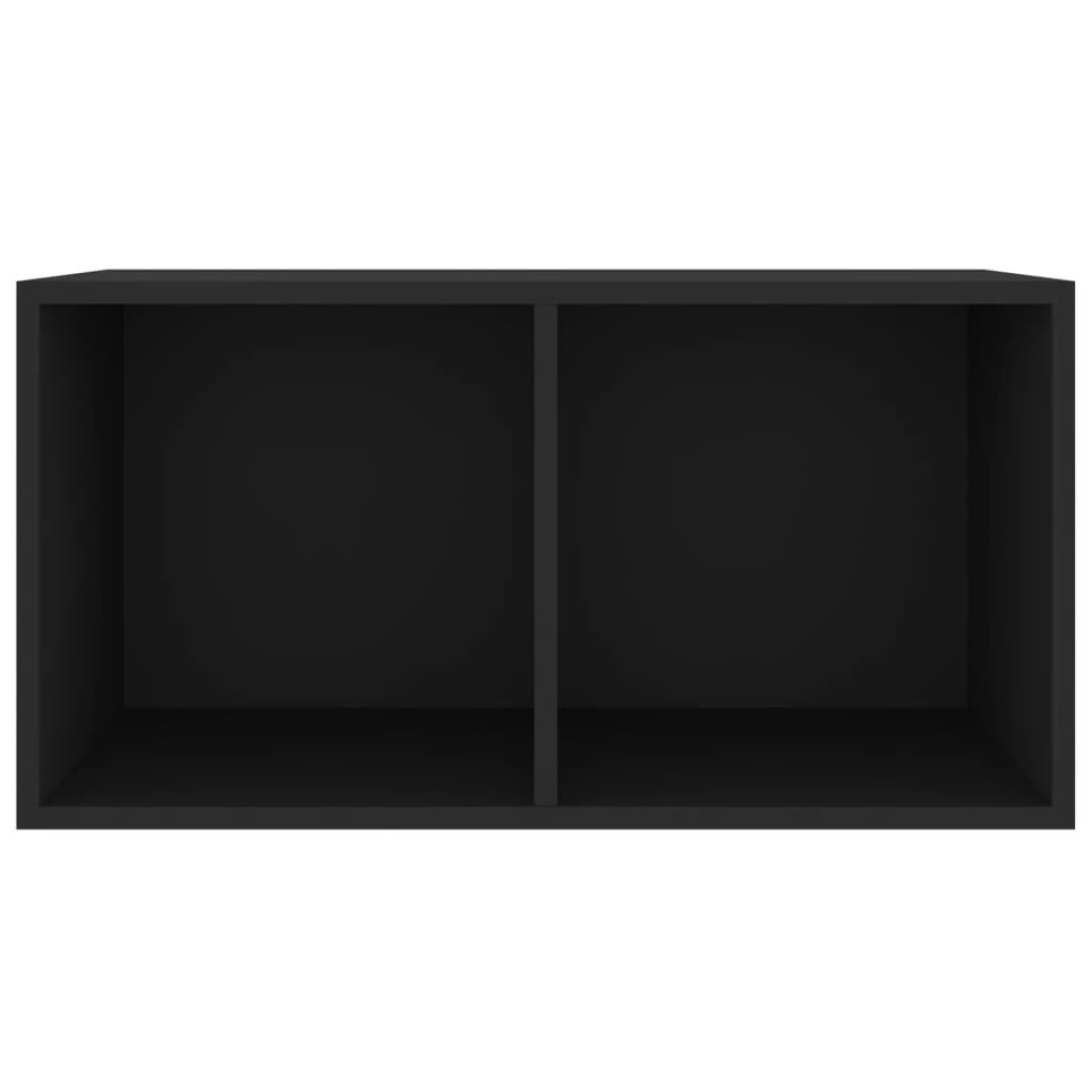 vidaXL صندوق تخزين فينيل لون أسود 71×34×36 سم خشب صناعي