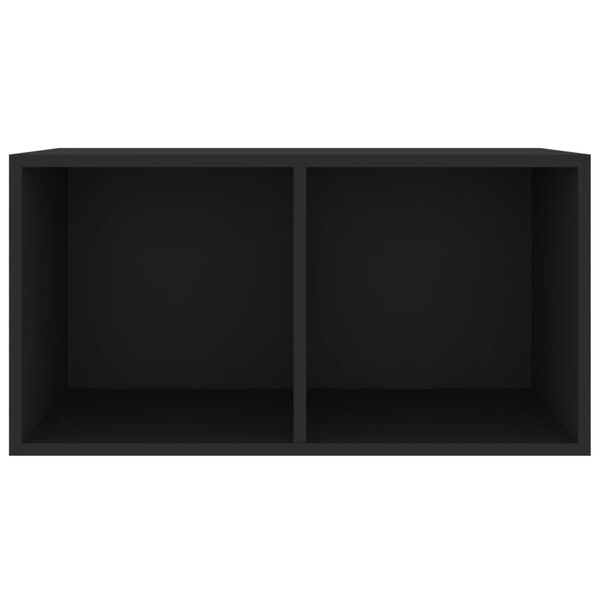 vidaXL صندوق تخزين فينيل لون أسود 71×34×36 سم خشب صناعي