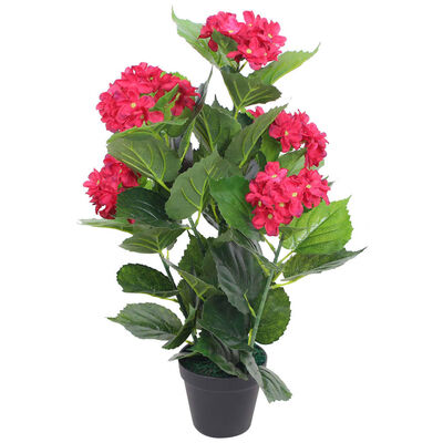 vidaXL نبات الكوبية الصناعي مع وعاء 60 سم أحمر
