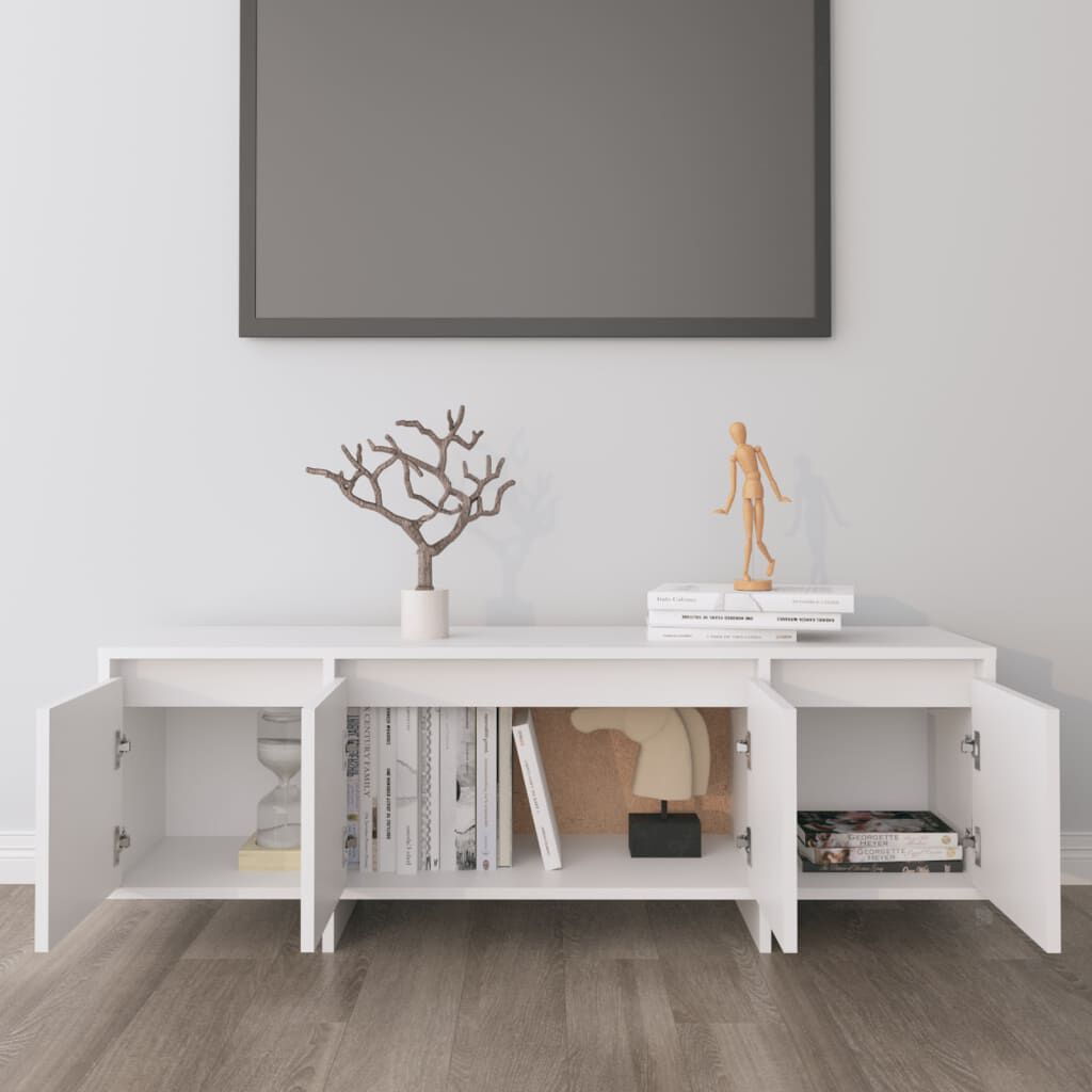 vidaXL خزانة تلفزيون أبيض 120×30×40.5 سم خشب صناعي