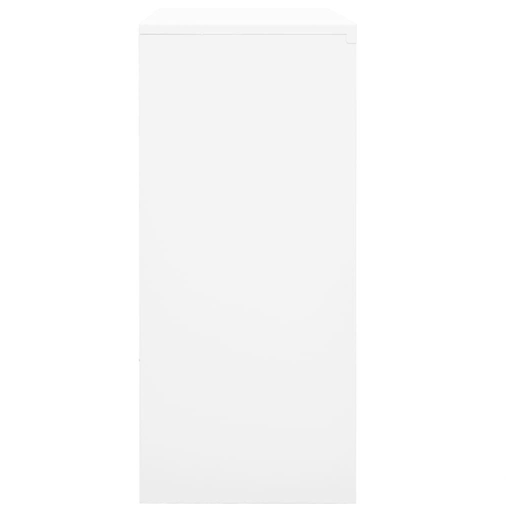 vidaXL خزانة مكتب مع باب منزلق أبيض 90×40×90 سم فولاذ