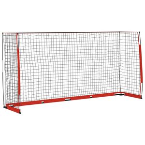 vidaXL مرمى كرة قدم مع شبكة لون أبيض 183x91x366,5 سم فولاذ