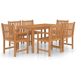 vidaXL عدد 7 قطع طقم سفرة حديقة خشب ساج صلب