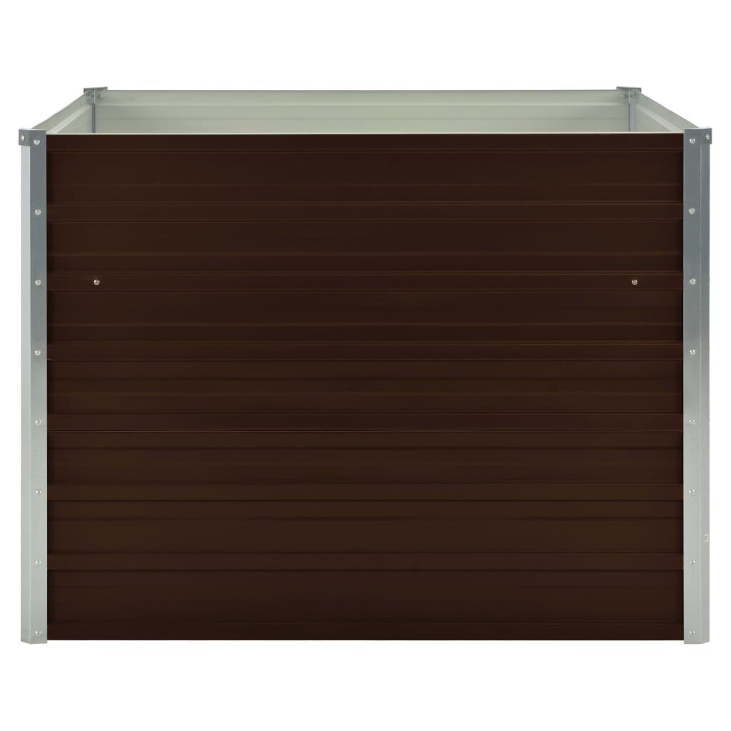 vidaXL حوض زراعي مرتفع بني 100×100×77 سم فولاذ مجلفن