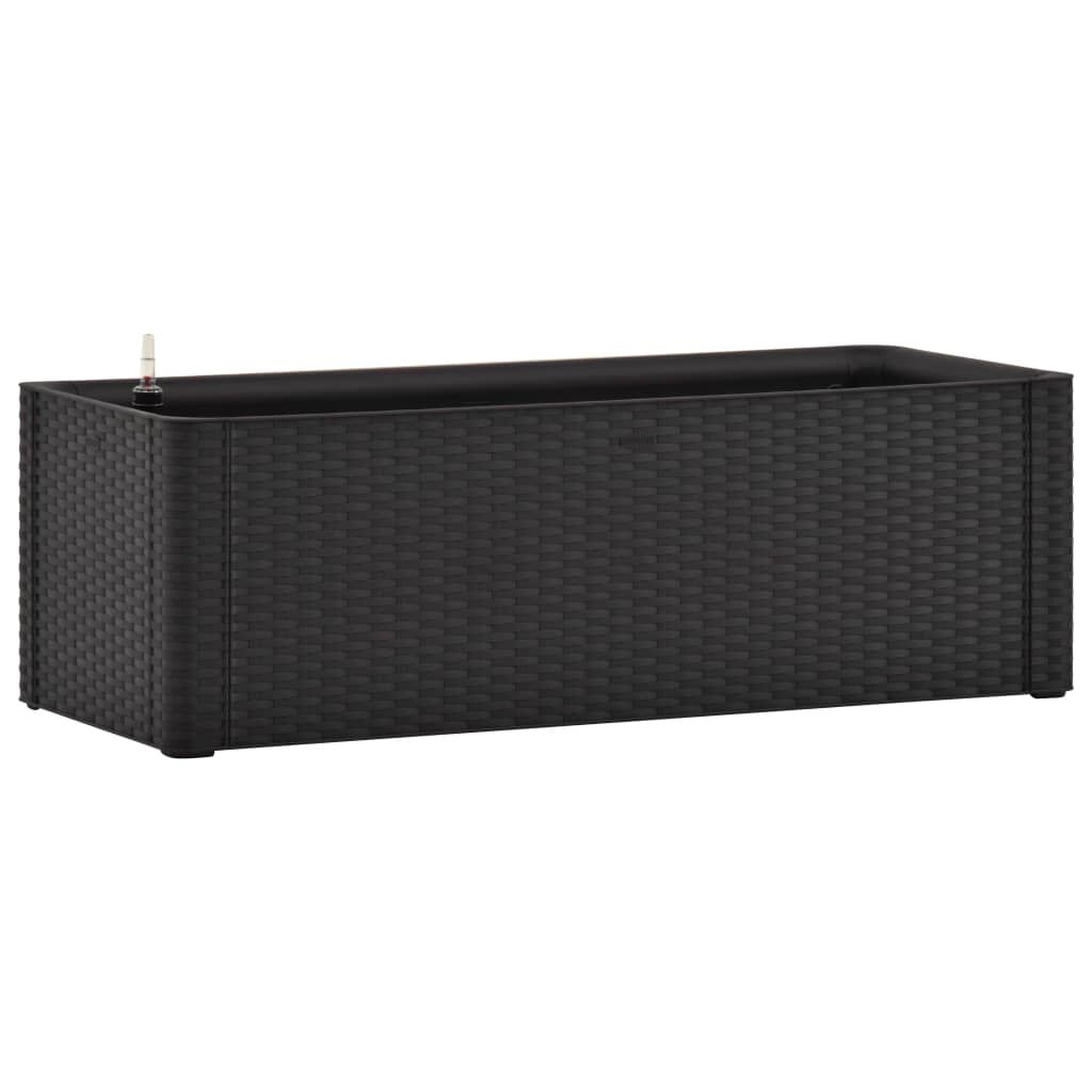 vidaXL حوض حديقة مرتفع مع نظام سقي ذاتي أنثراسايت 100×43×33 سم