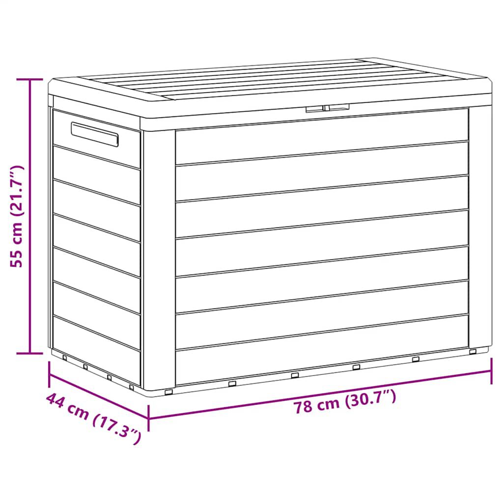 vidaXL صندوق تخزين للحديقة أنثراسيت 78×44×55 سم