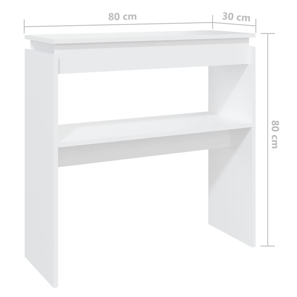 vidaXL طاولة كونسول لون أبيض 80×30×80 سم خشب صناعي