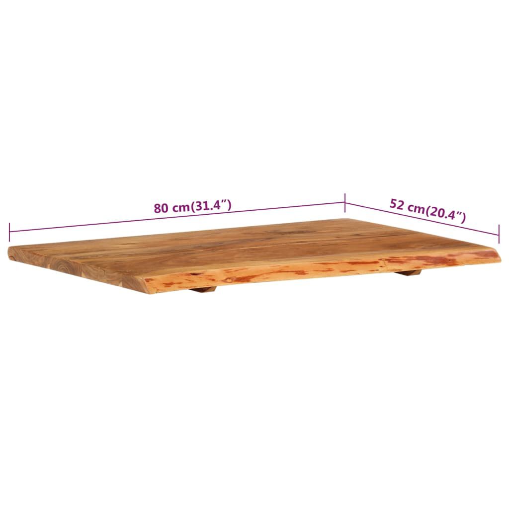 vidaXL سطح حوض غسيل الحمام خشب أكاسيا صلب 80×55×2.5