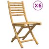 vidaXL كراسي حديقة قابلة للطي 6 قطع 88x54x43 سم خيزران