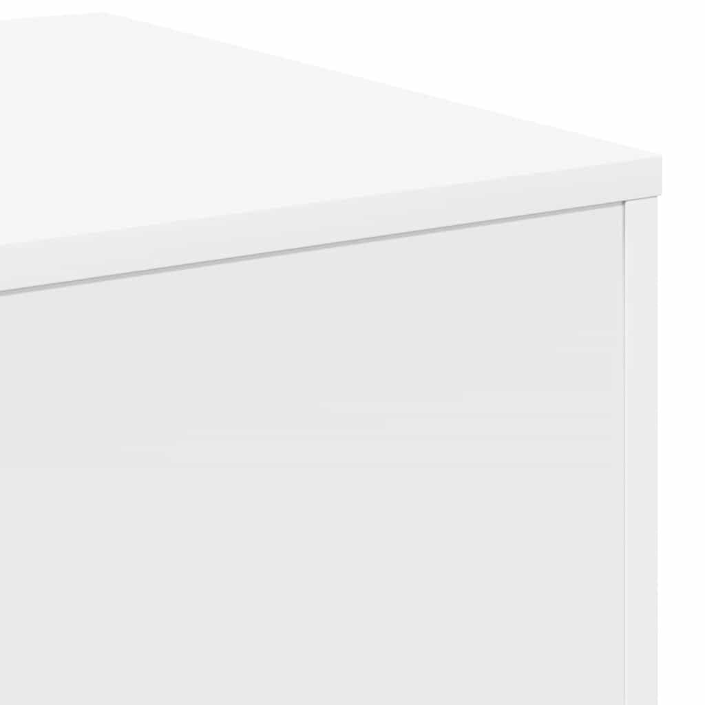 808585 vidaXL طاولات جانبية 3 ق أبيض خشب صناعي