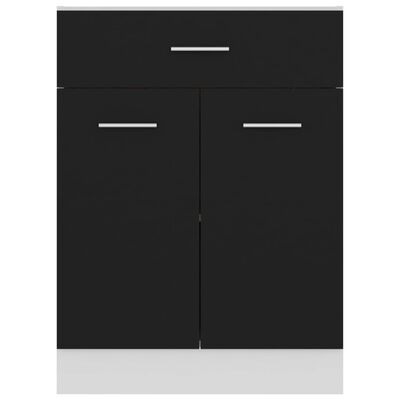 vidaXL خزانة درج سفلية أسود 60×46×81.5 سم خشب حبيبي