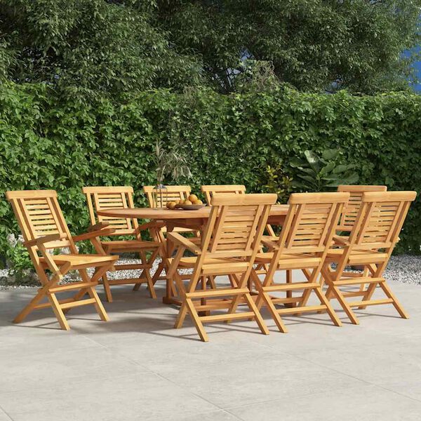 vidaXL كراسي حديقة قابلة للطي 8 ق 56x63x90 سم خشب ساج صلب