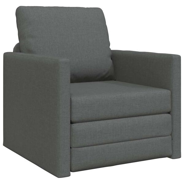 vidaXL سرير أريكة أرضي 2 في 1 لون رمادي داكن 55x174x112 سم قماش