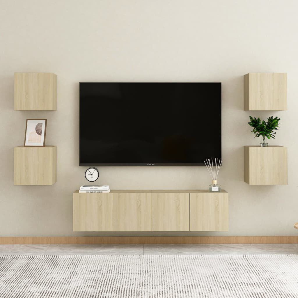 vidaXL خزانات جانب السرير 2 ق سونوما أوك 30.5×30×30 سم خشب صناعي