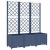 vidaXL حوض حديقة مع تعريشة أزرق رمادي 120×40×136 سم PP