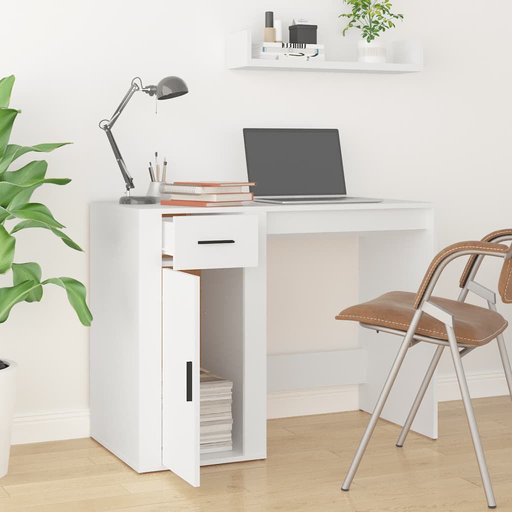 vidaXL مكتب أبيض 100x49x75 سم خشب صناعي