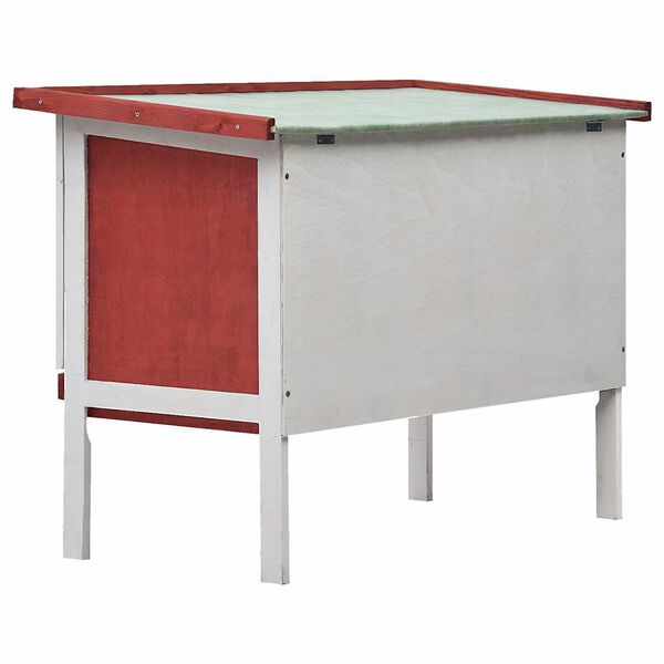 vidaXL قفص أرانب خارجي طبقة واحدة خشب أحمر