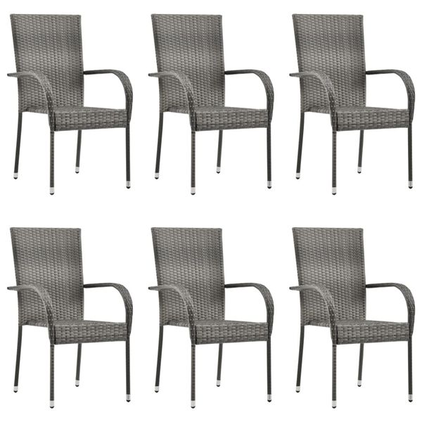 vidaXL عدد 7 قطع طقم سفرة حديقة رمادي