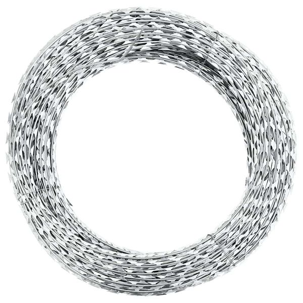 أسلاك شائكة vidaXL Razor قابلة للطي لفة أسلاك لولبية فولاذ مجلفن 60 م