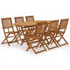 VidaXL طقم سفرة للطي للحديقة 7ق خشب أكاسيا صلب (313321+313322+313324)