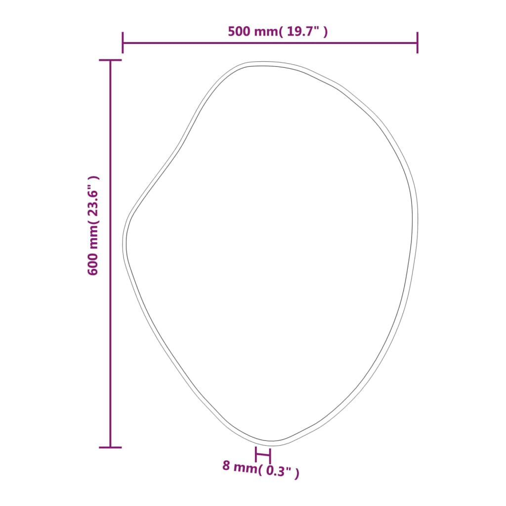 vidaXL مرآة حائط لون أسود 50x60 سم