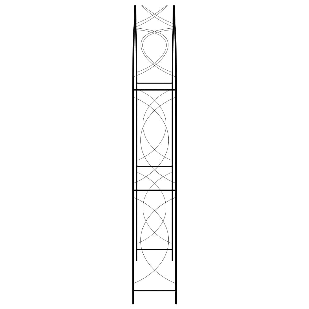 vidaXL قوس حديقة أسود 150×34×240 سم حديد