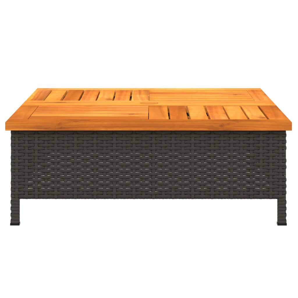 vidaXL غطاء قاعدة مظلة لون أسود 25x70x70 سم بولي روطان وأكاسيا