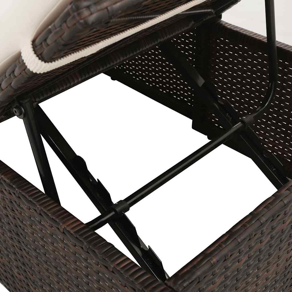 vidaXL سرير حديقة بني 195×60 سم بولي روطان