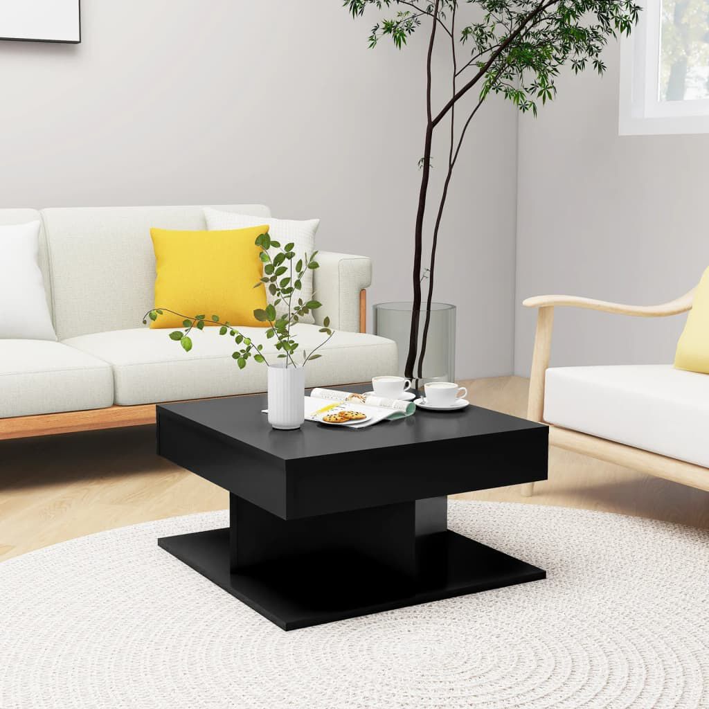 vidaXL طاولة قهوة أسود 57×57×30 سم خشب صناعي