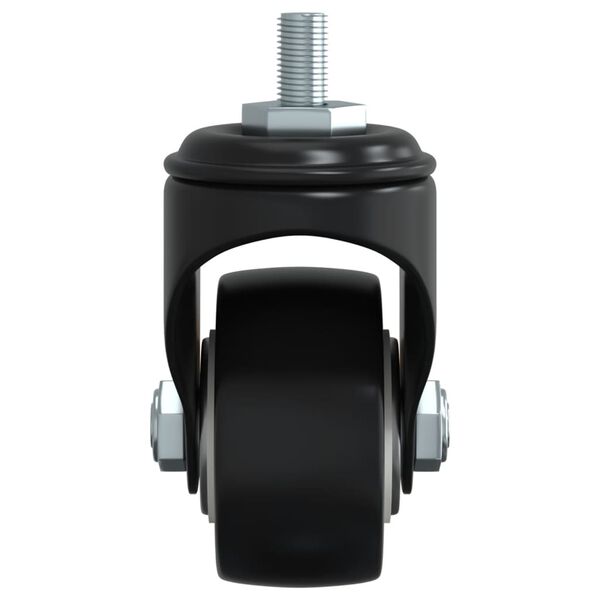 vidaXL عجلات محورية 4 قطع لون أسود 35 ملم حديد