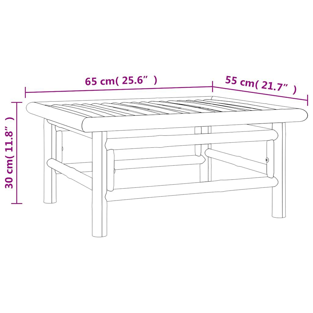 vidaXL طاولة حديقة 30x65x55 سم خيزران