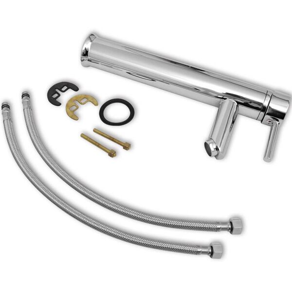 vidaXL حوض حمام مع صنبور خلاط سيراميك مستدير أبيض