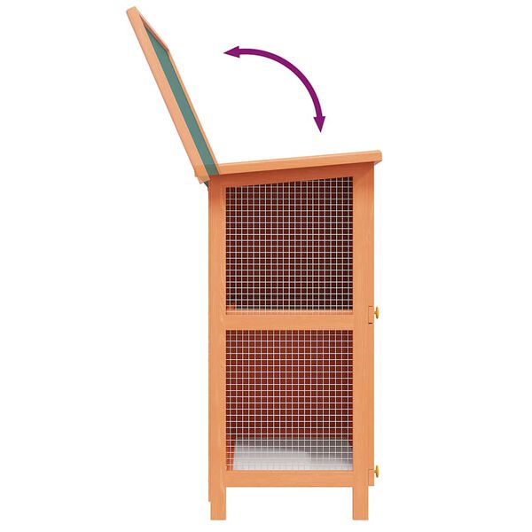 vidaXL قفص أرانب خارجي منزل الحيوانات الصغيرة قفص الحيوانات الأليفة 4 أبواب خشب