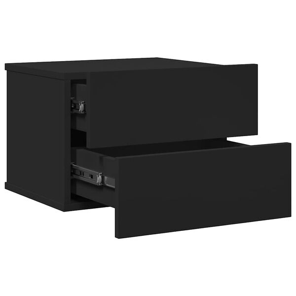 vidaXL خزانة جانب السرير لون أسود 40×30×30 سم خشب صناعي