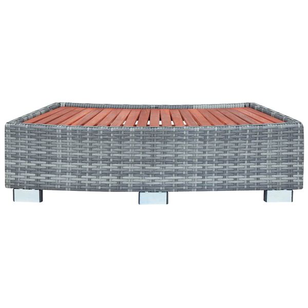vidaXL سلم حمام سبا رمادي بولي روطان 92×45×25 سم