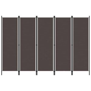 vidaXL مقسم غرفة 5 ألواح بني 250&times;180 سم