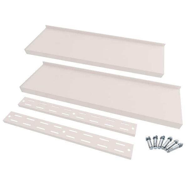 vidaXL رفوف جدارية عائمة بطبقتين 2 ق فولاذ مقاوم للصدأ 200&times;30 سم