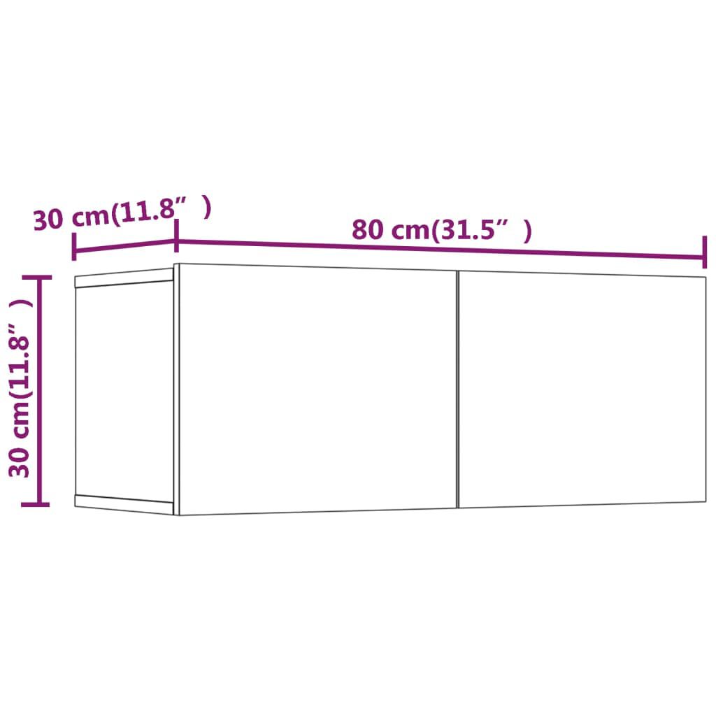 vidaXL خزائن تلفزيون 2ق أبيض 80x30x30 سم خشب صناعي