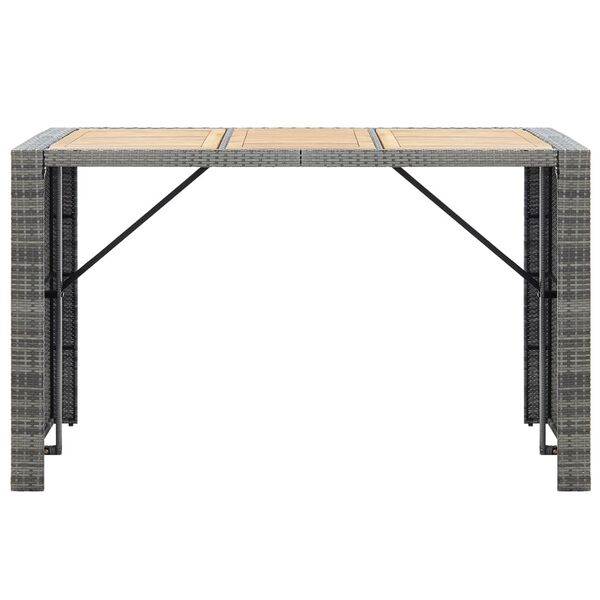 7 قطع طقم بار خارجي مع وسائد بولي روطان رمادي vidaXL