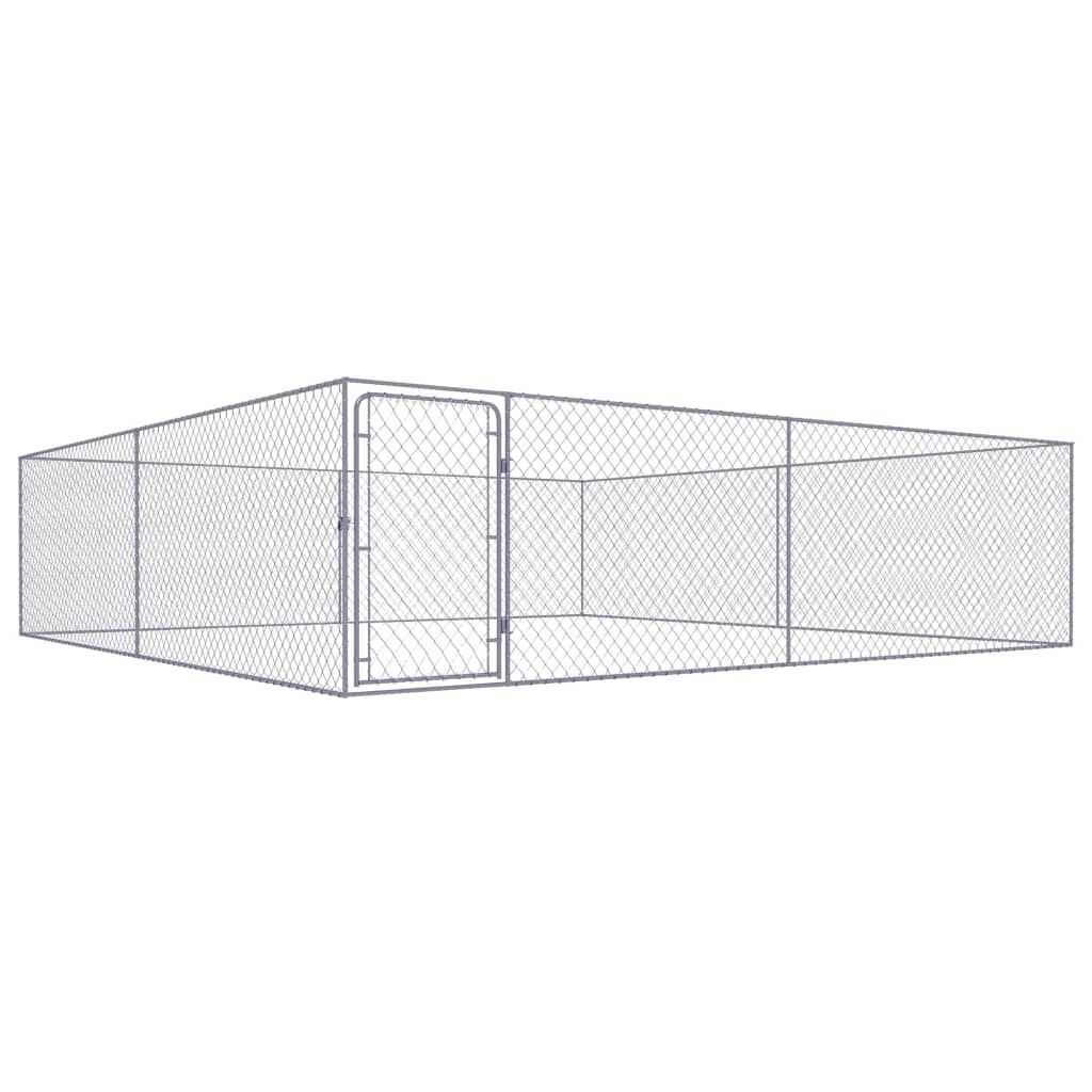 vidaXL بيت كلب خارجي فولاذ مجلفن 1x4x4 م