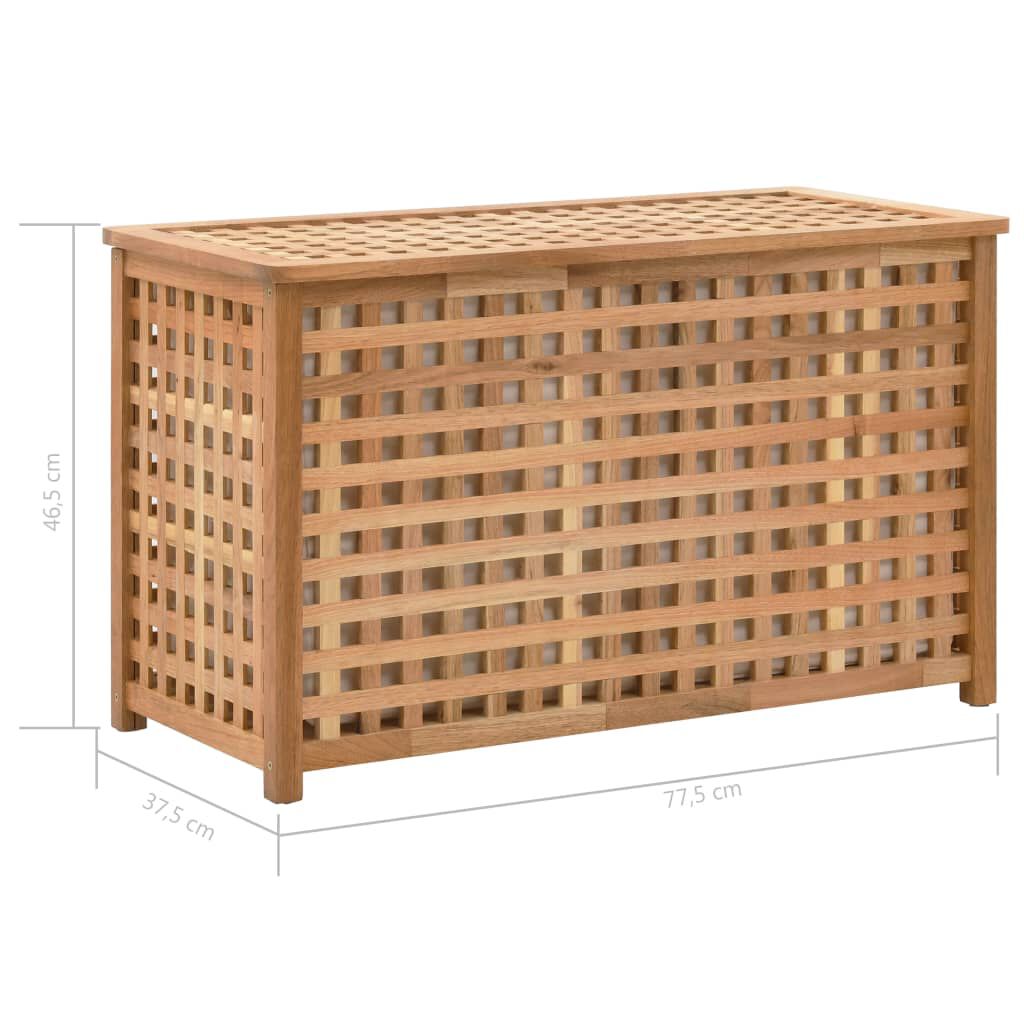 vidaXL صندوق غسيل 77.5×37.5×46.5 سم خشب جوز صلب