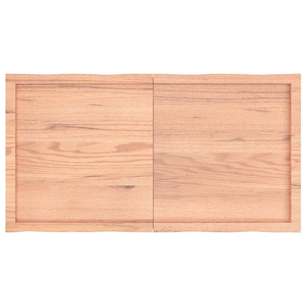 vidaXL سطح طاولة لون بني فاتح 120*60*(2-4) سم خشب صلب معالج وحواف خام