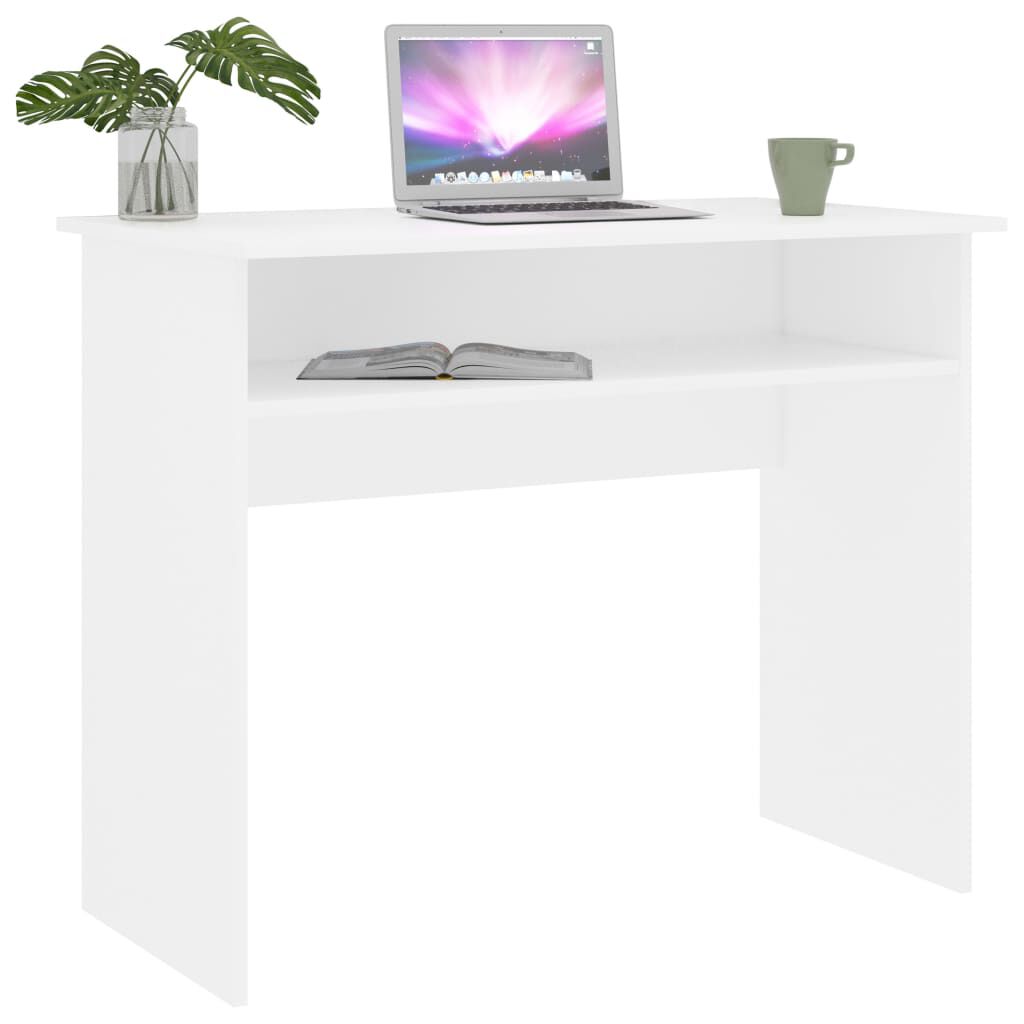 vidaXL مكتب لون أبيض 90×50×74 سم خشب صناعي