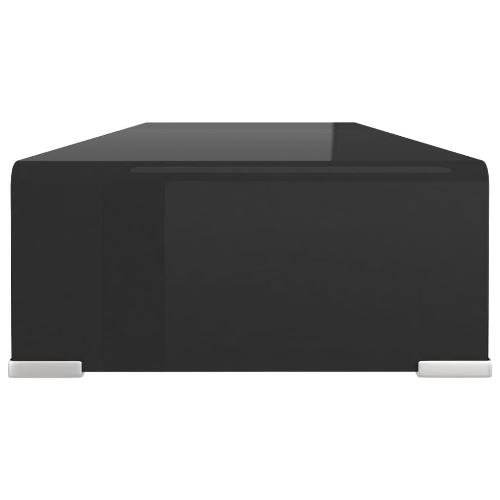 vidaXL حامل تلفزيون/رافع شاشة زجاج أسود 80×30×13 سم